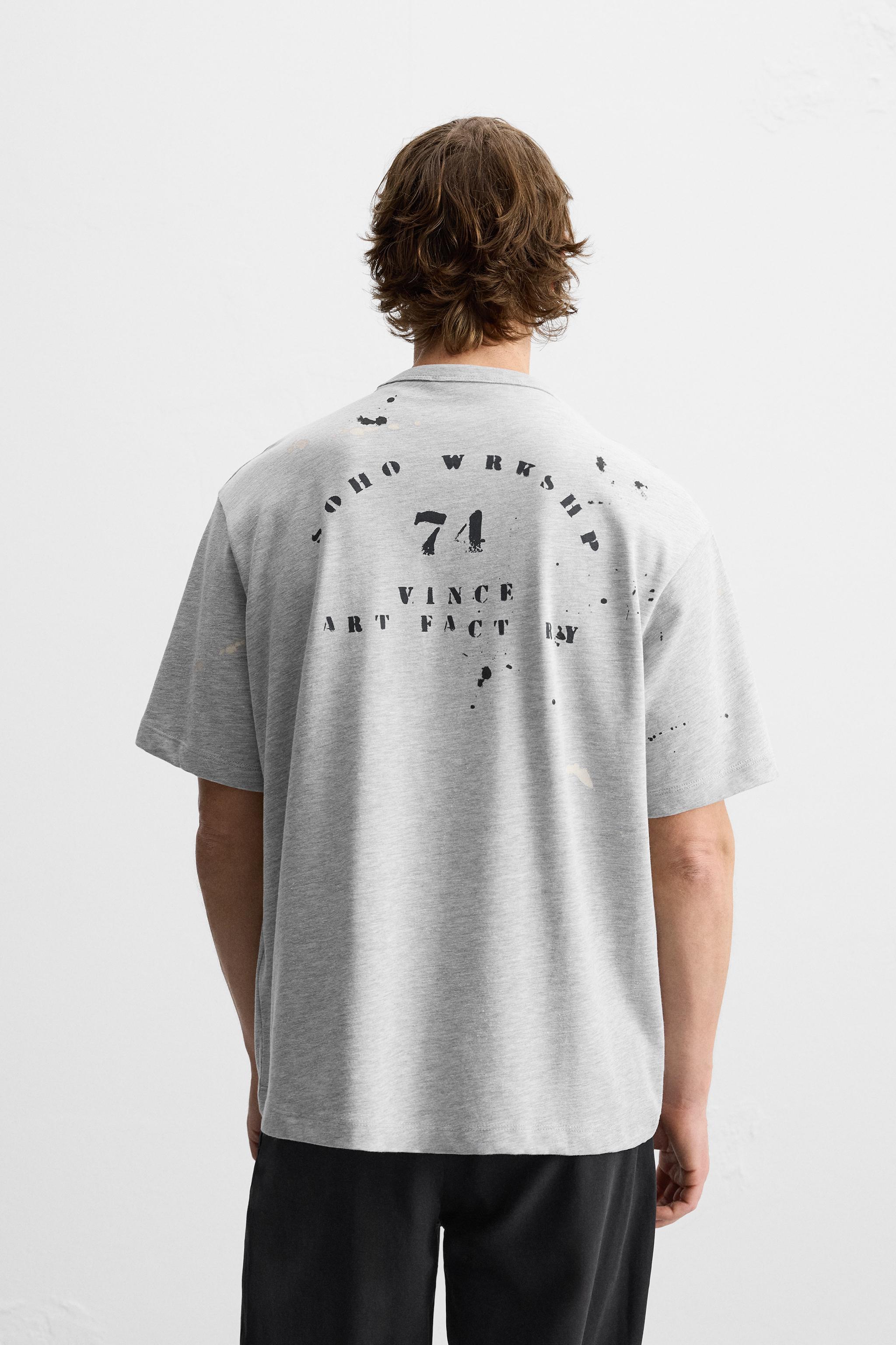 WASHED EFFECT KNIT T-SHIRT - Gray | ZARA Canada