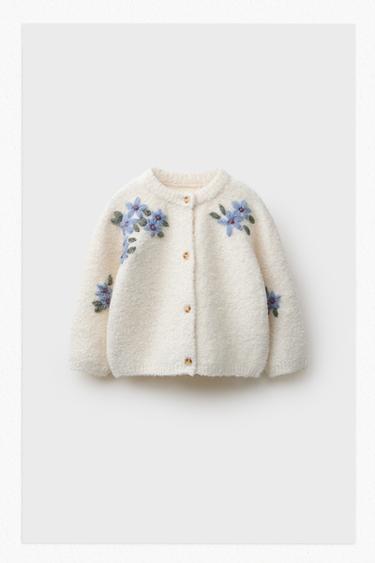 CHAQUETA PUNTO BOUCLÉ FLORES - Crudo de Zara