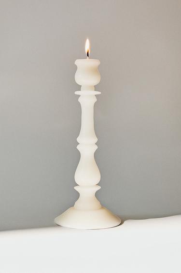 DECORATIVE CANDLE HOLDER CANDLE - أبيض الخاص بـ Zara