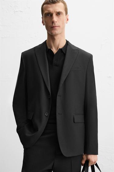 SLIM FIT SUIT BLAZER - Black by Zara - Image 5