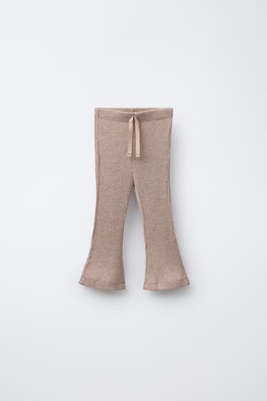 LEGGING FLARE BRILLANT - Marron clair de Zara