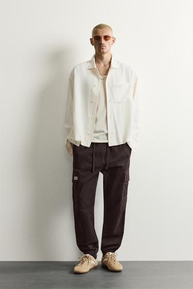 PANTALÓN CARGO SLIM FIT - Marrón de Zara - Imagen 0