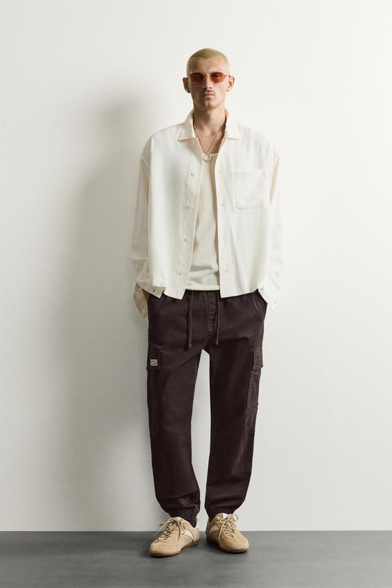 PANTALÓN CARGO SLIM FIT - Marrón de Zara - Imagen 0