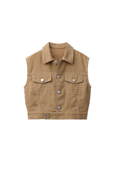 FLUID WAISTCOAT - camel by Zara