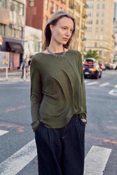 JERSEY PUNTO FINO - Verde de Zara