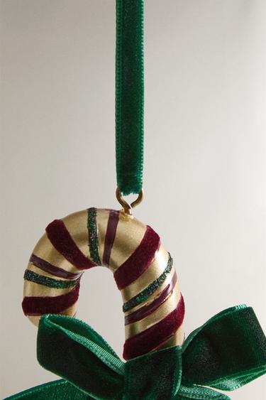 CANDY CANE CHRISTMAS TREE DECORATION - Green by Zara - Image 3