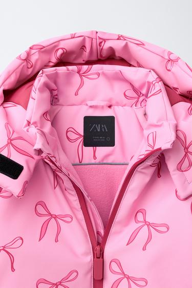 LONG WATER-RESISTANT AND WINDPROOF JUMPSUIT WITH BOWS - Pink by Zara - Image 2