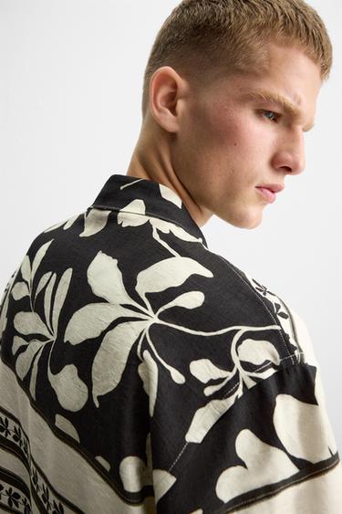 CHEMISE À IMPRIMÉ COMBINÉ - Noir de Zara - Image 6