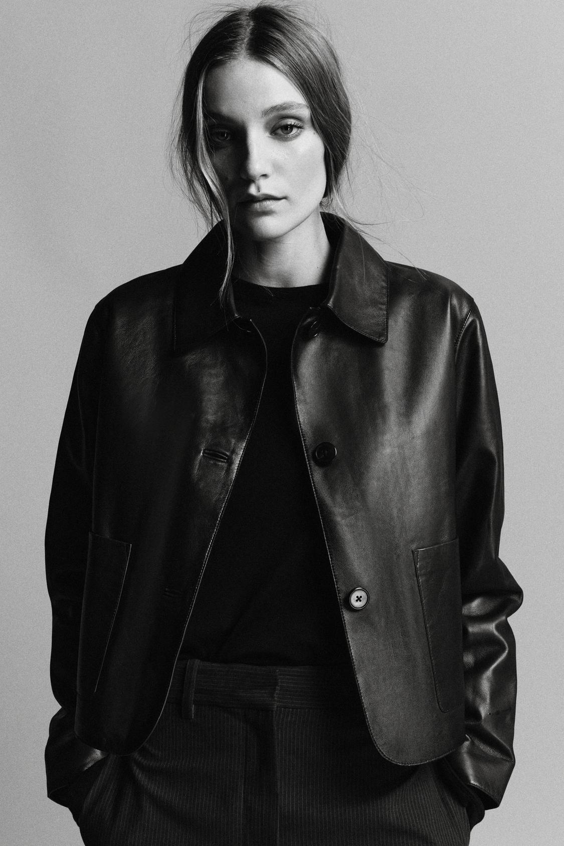 MINIMAL LEATHER JACKET ZW COLLECTION LIMITED EDITION