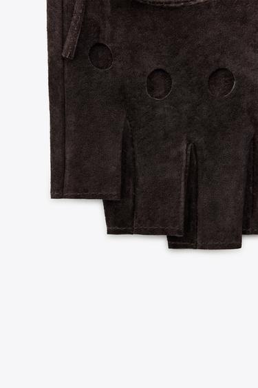 MITAINES EN DAIM 100 % - Marron de Zara - Image 1