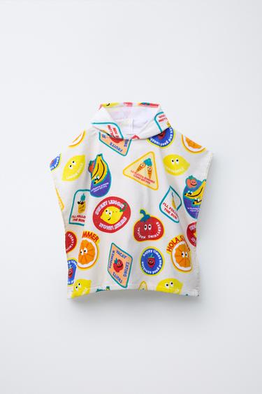PONCHO TELO FRUTTA - Écru di Zara - Immagine 0