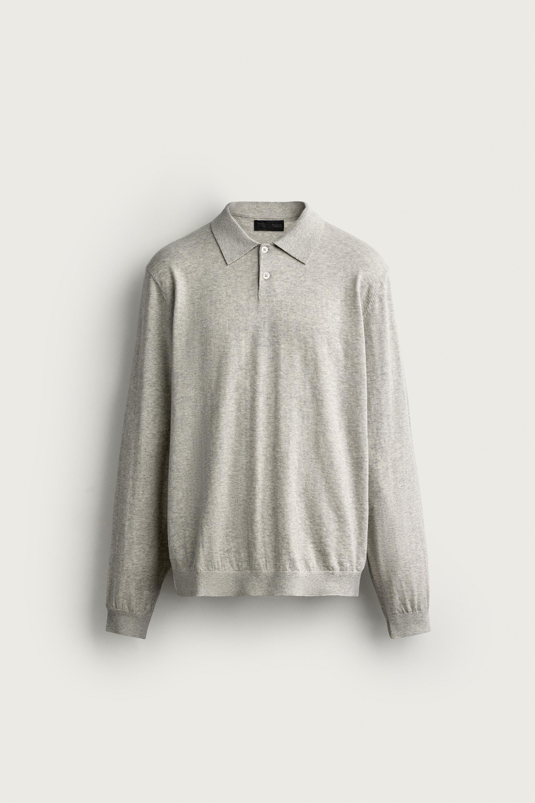 Zara PAMUKLU KAŞMİR TRİKO POLO T-SHIRT görsel 7