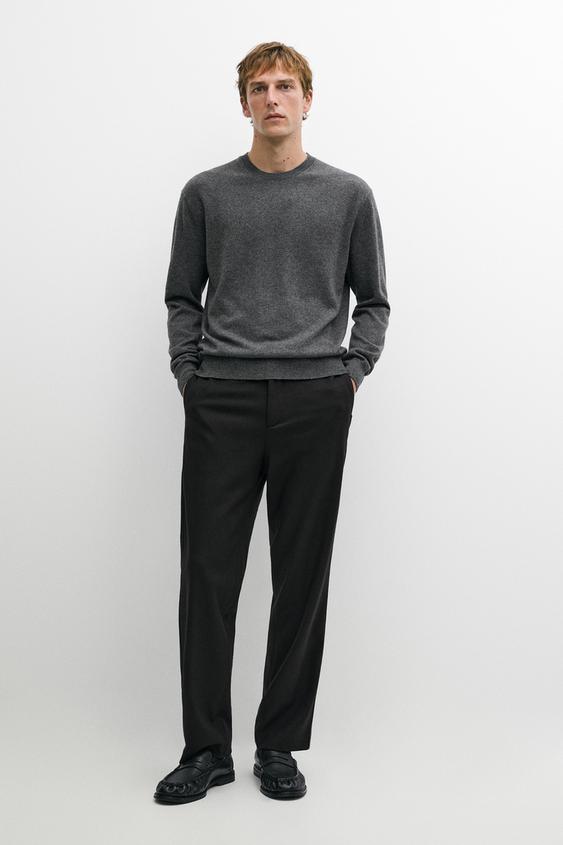 Zara Knit 100% cashmere round neck sweater - Mid-gray - Image 0