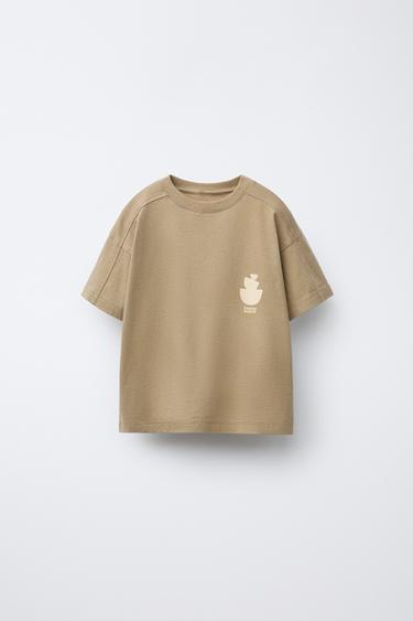 GARMENT DYE PRINTED T-SHIRT - camel by Zara