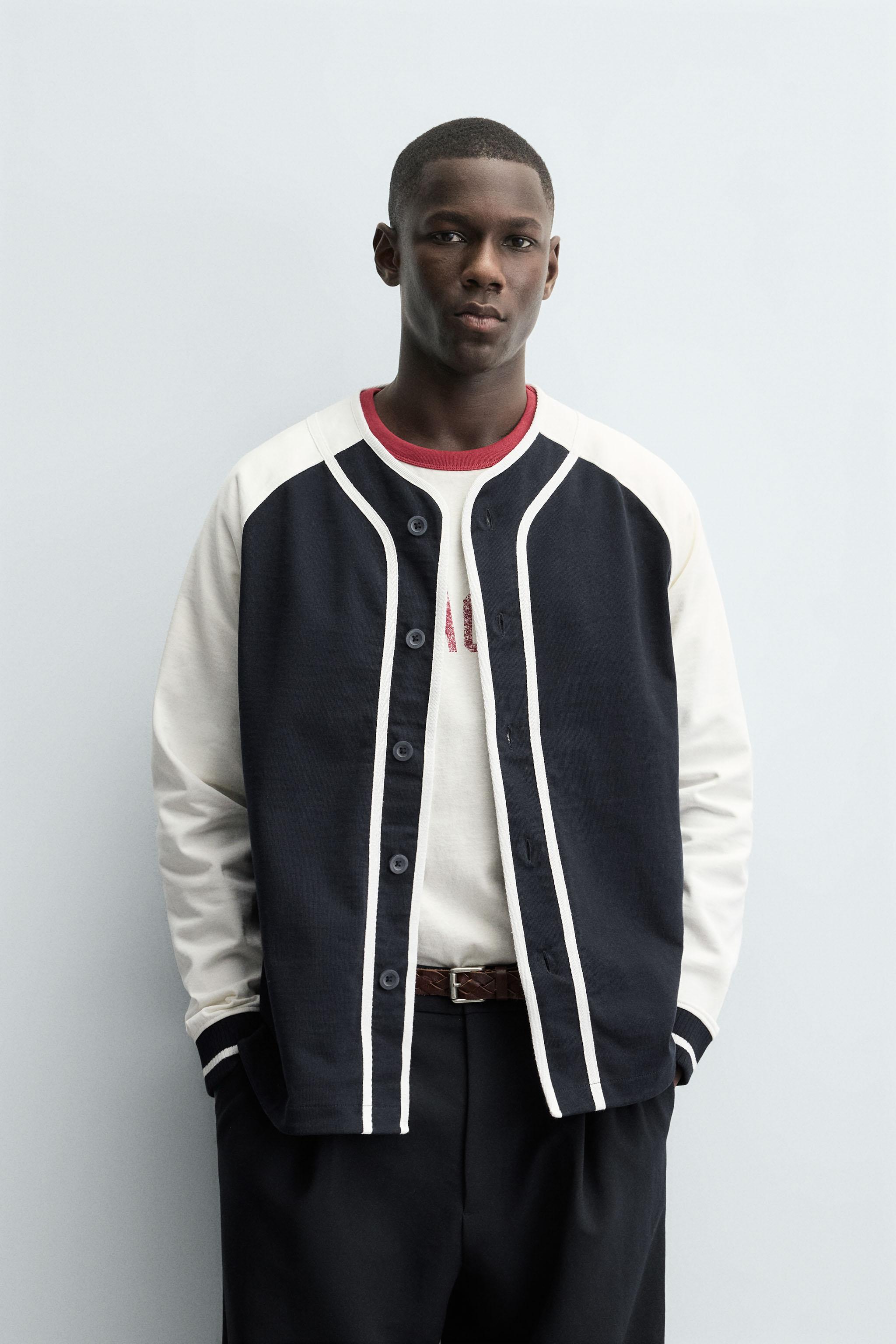 COLOUR BLOCK JACKET - Ecru / Navy | ZARA South Africa