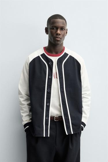 COLOUR BLOCK JACKET - Ecru / Navy by Zara