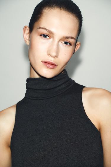 SOFT HALTER TOP - Anthracite grey by Zara - Image 2