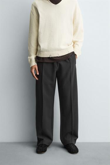 FLOWING TROUSERS WITH ZIPS - Grey by Zara