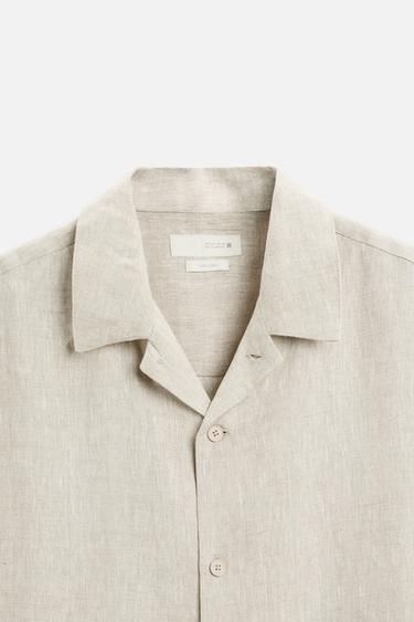 HEMD AUS 100 % LEINEN - Hellbeige von Zara