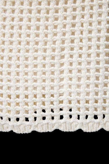 KNITTED TOP WITH SEA PATCHES - Ecru by Zara