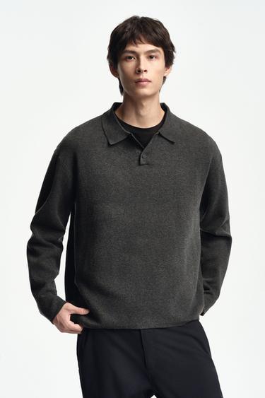SOFT KNIT POLO SHIRT - Anthracite grey by Zara