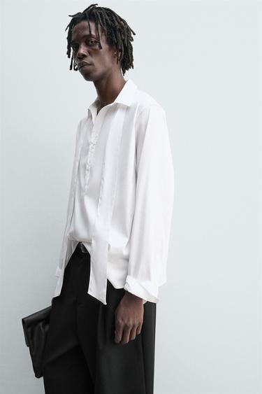 FLOWING SHIRT WITH BOW - Oyster-white by Zara - Image 4