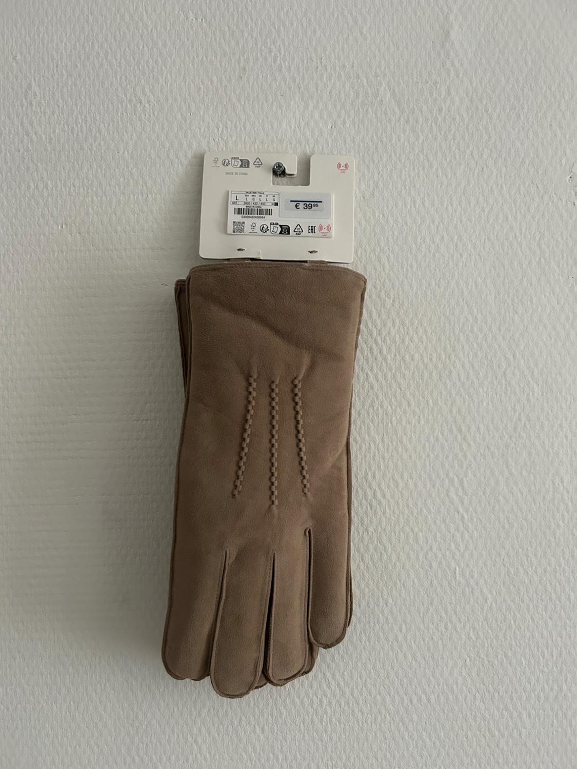 CONTRAST LEATHER GLOVES - Image 2