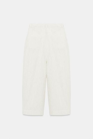 PANTALON BARREL À RAYURES COLLECTION ZW - rayures de Zara - Image 4