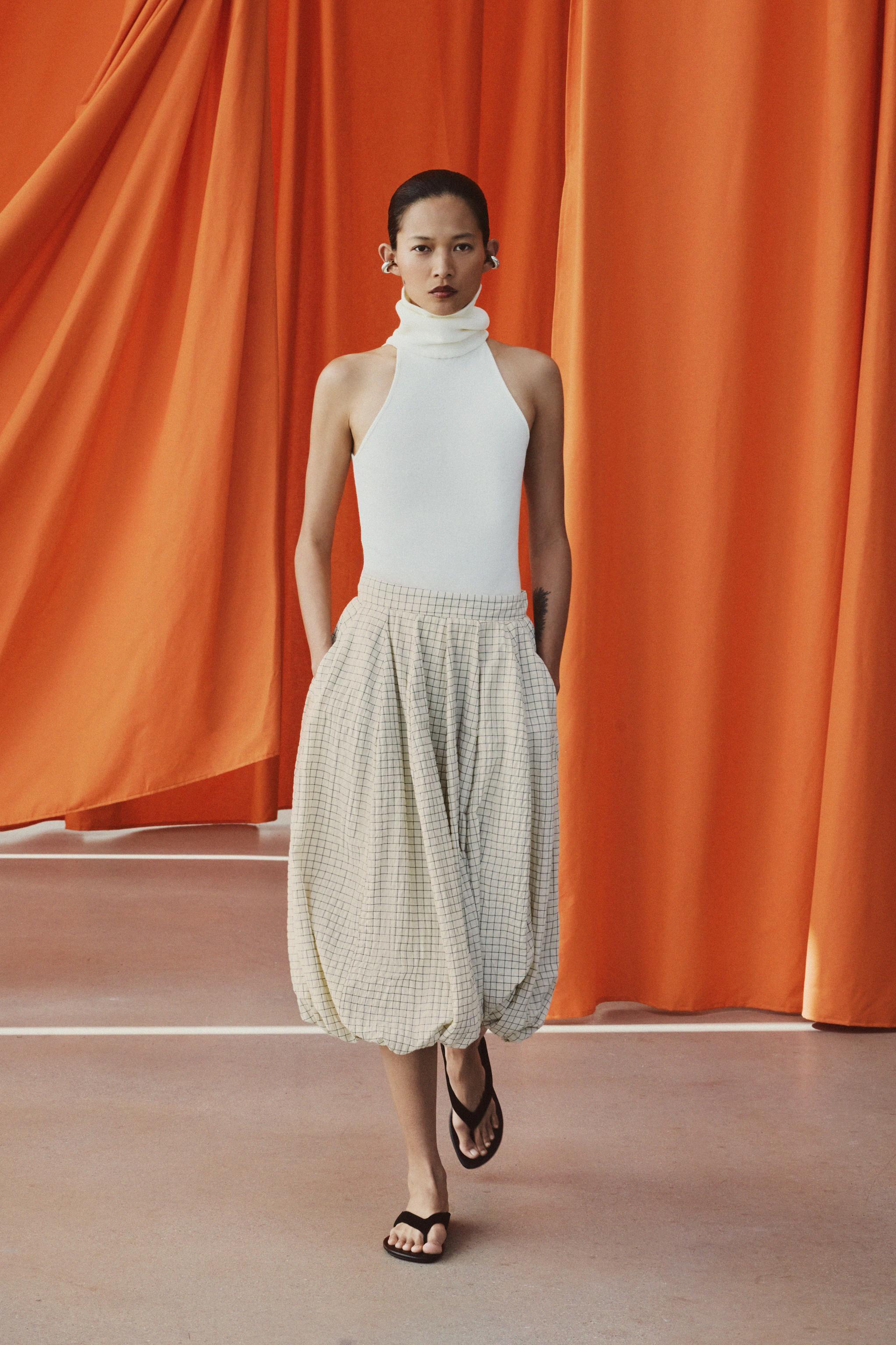 ZW COLLECTION PLAID BALLOON SKIRT