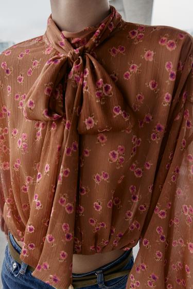 Zara BOW PRINT SHIRT - Multicolored