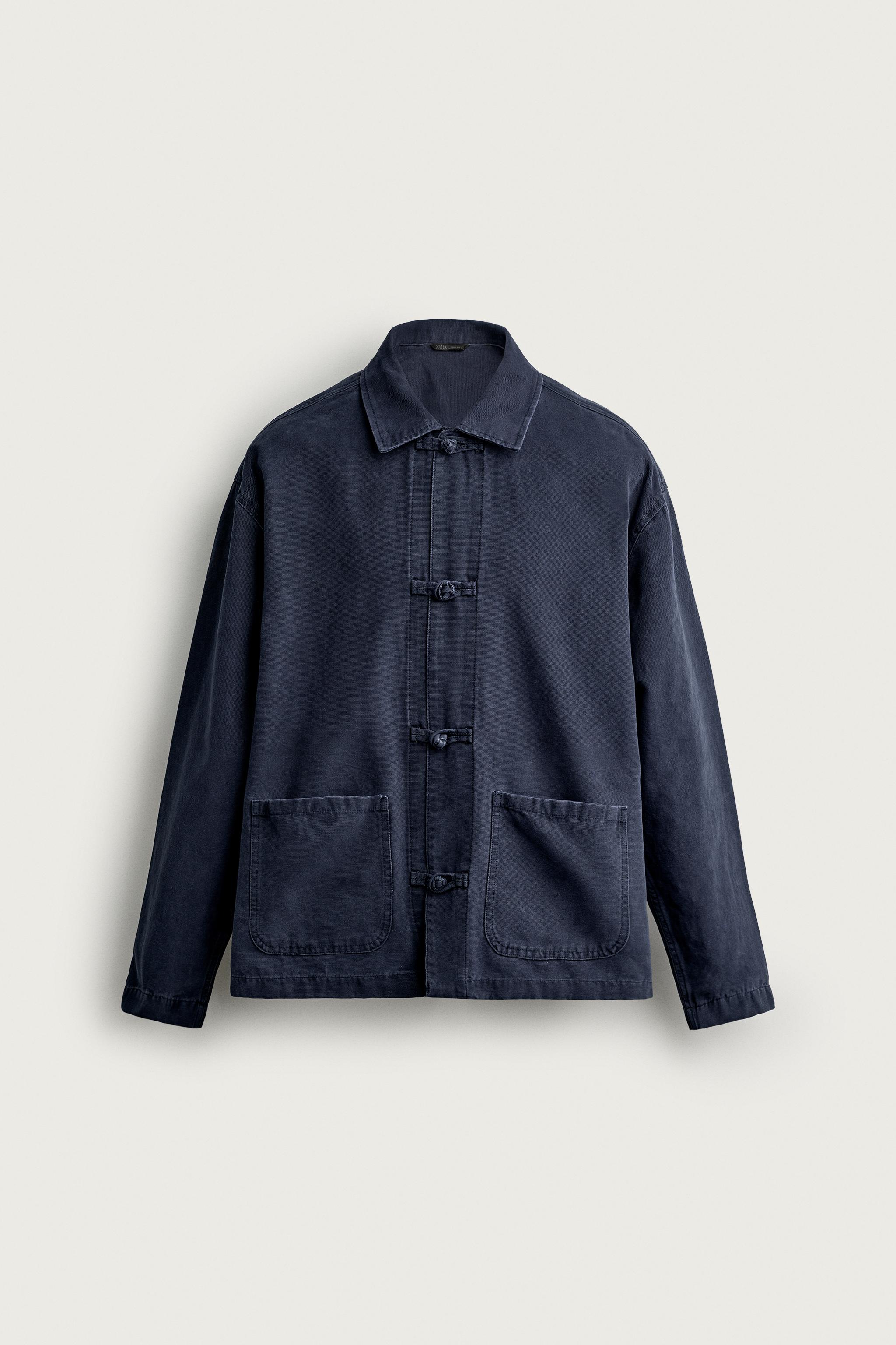Zara KNOT FROG FASTENING REGULAR FIT OVERSHIRT — фото 8