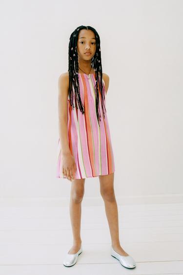 STRIPED HALTER PLAYSUIT - Pink marl by Zara