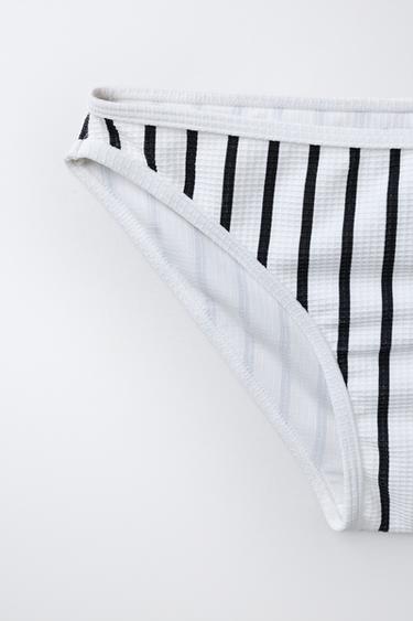 6-14 YEARS / TEXTURED STRIPED BIKINI - Black by Zara - Image 3