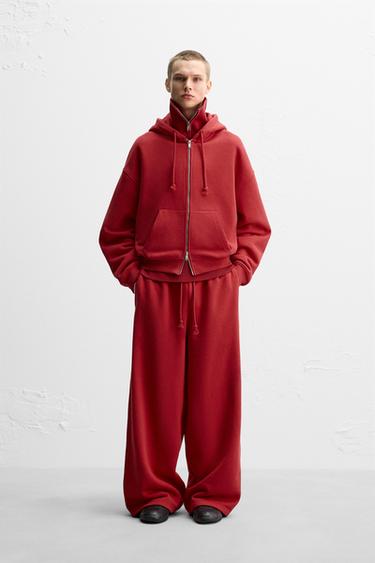 Zaras JOGGINGBYXA WIDE FIT LIMITED EDITION - Röd - Bild 0