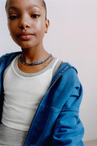 TOP DOBLE CONTRASTE - Blanco de Zara