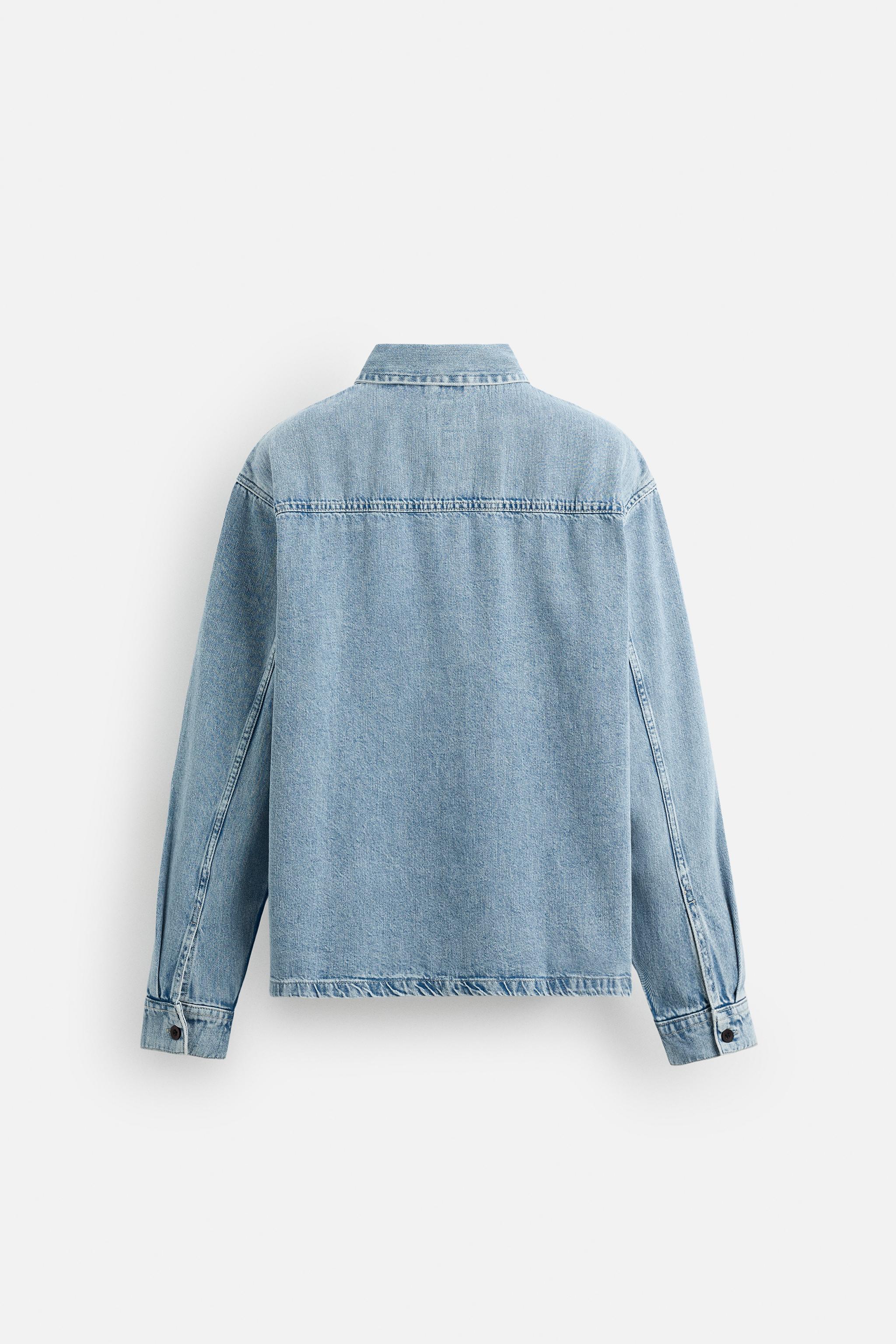 BOXY FIT DENIM SHIRT - Gray | ZARA United States
