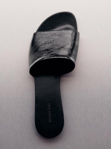 Zara Leather vamp sandals - Black