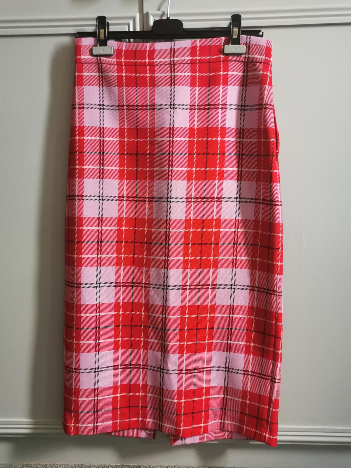 CHECK MIDI SKIRT