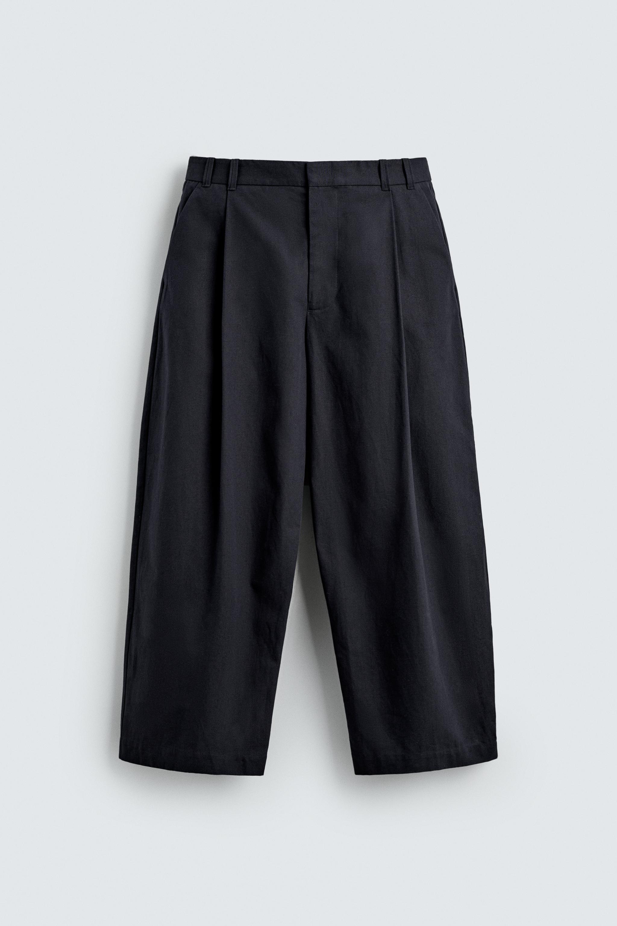 PANTALON STRUCTURÉ EN COTON ET LIN