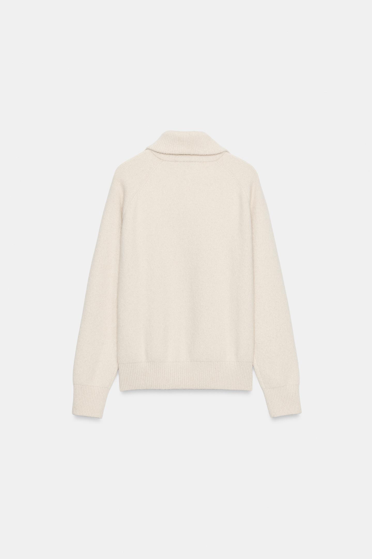 Женский свитер Zara Soft-Touch Knit Jumper, цвет: Экрю — фото 6
