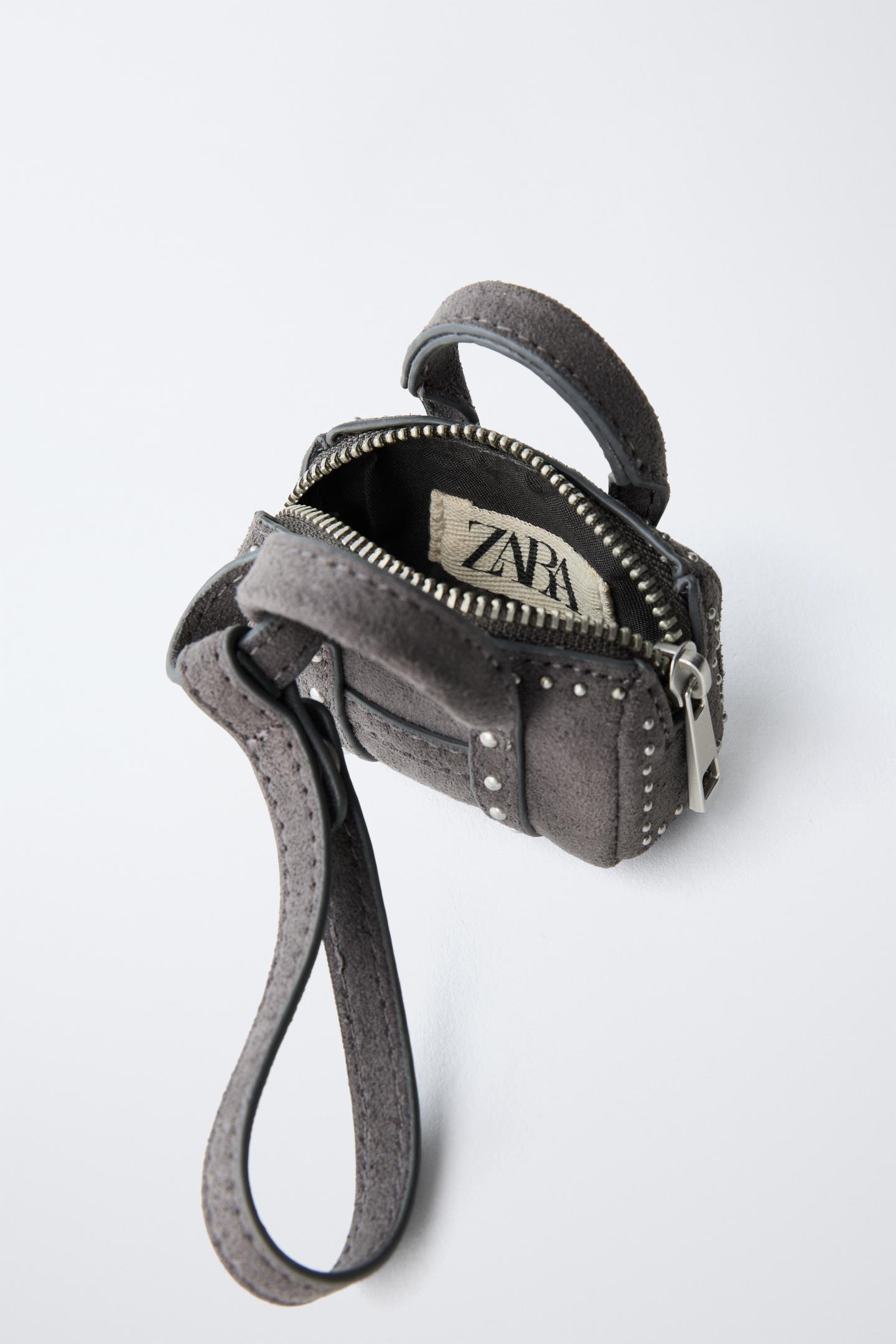 Детский брелок Zara Studded Bag Charm, цвет: Серый — фото 4