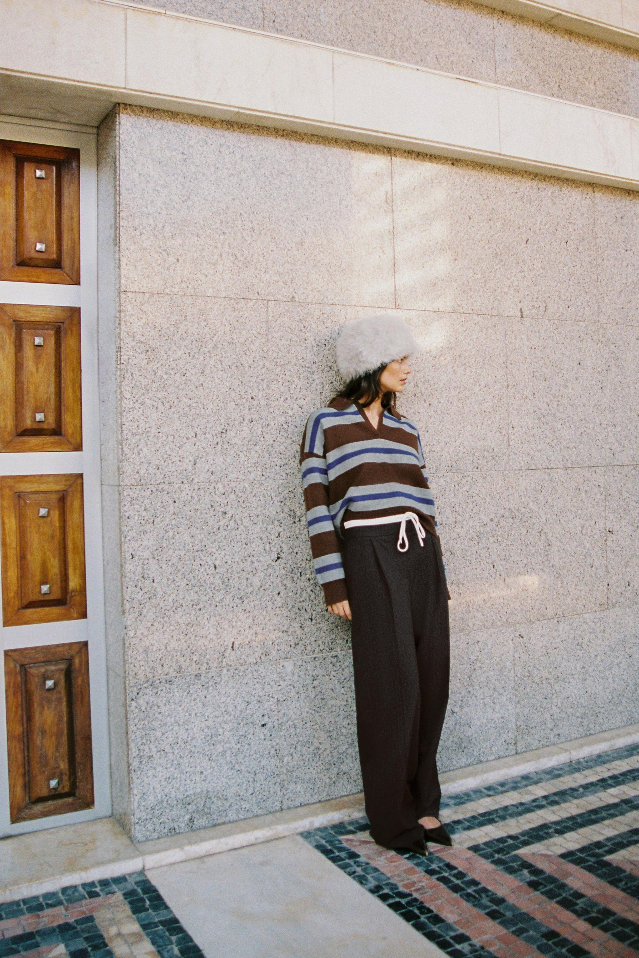 DOUBLE WAISTBAND WIDE-LEG PANTS