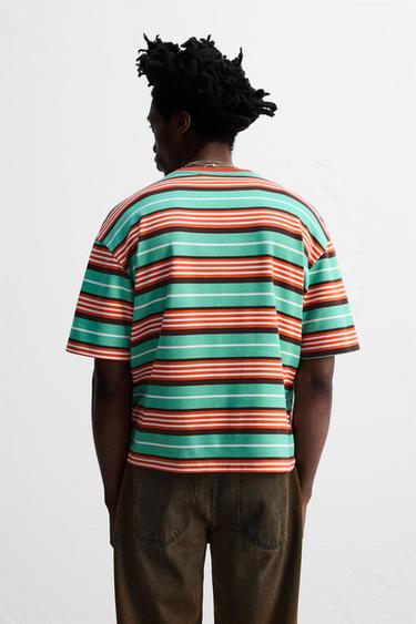 STRIPED EMBROIDERED T-SHIRT © OTIS KWAME KYE QUAICOE - Green by Zara - Image 2