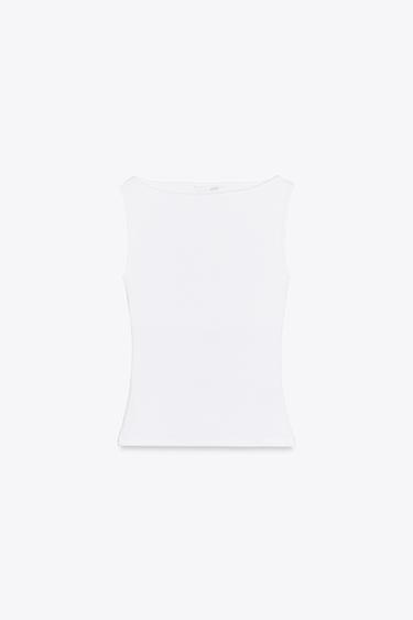 PLAYERA RIB - Blanco de Zara