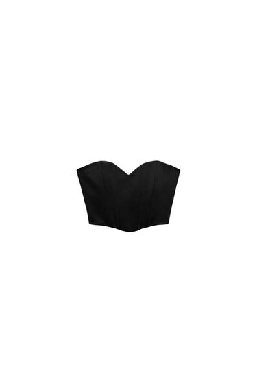 SATIN CORSETRY-INSPIRED CROP TOP