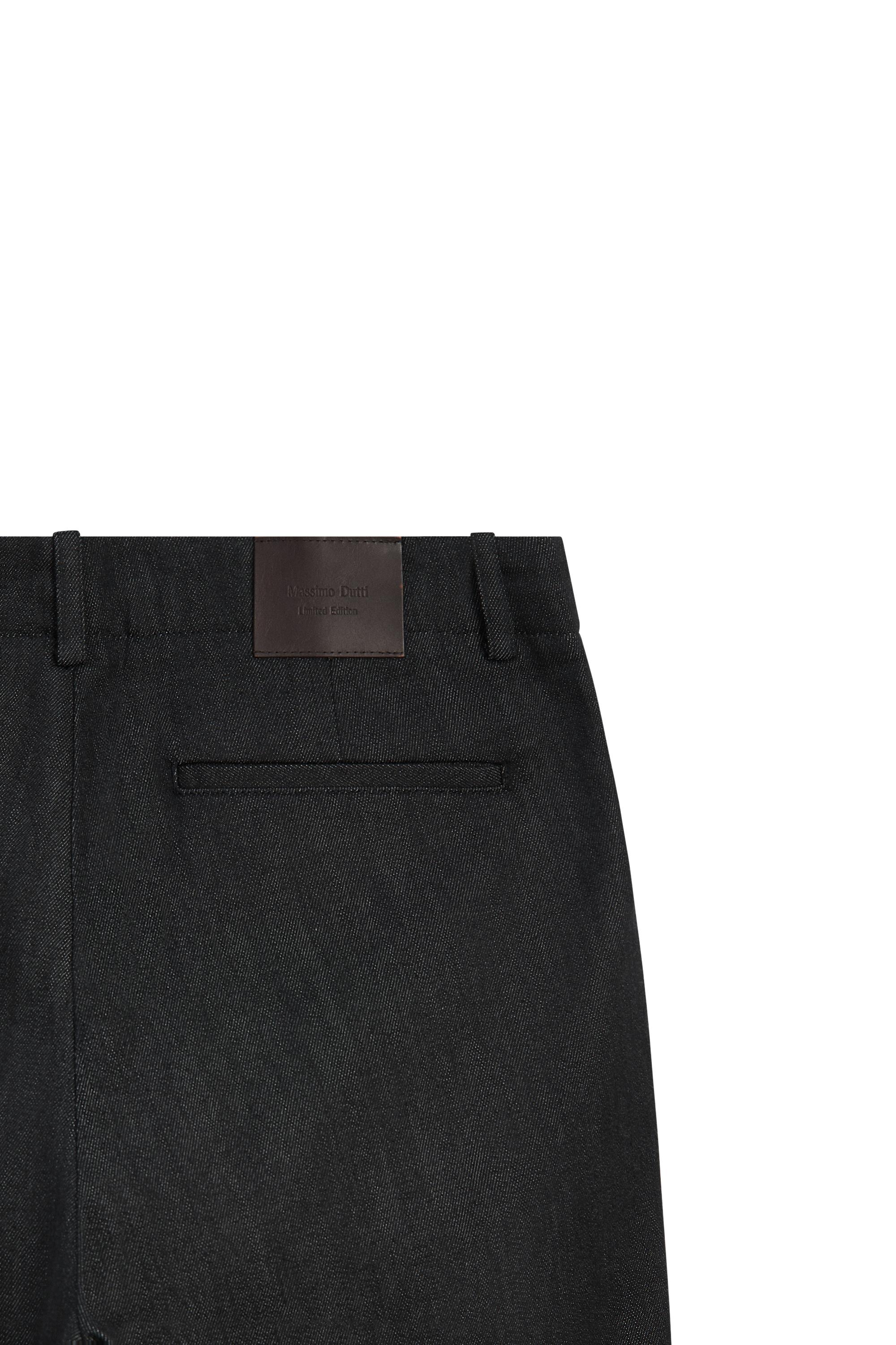 Cotton blend denim-effect pants - LIMITED EDITION
