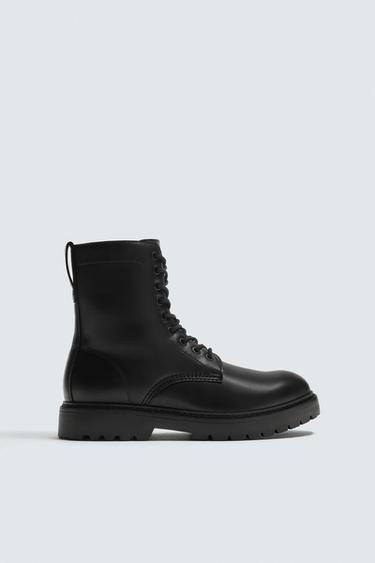 CHUNKY LACE-UP BOOTS - Black by Zara