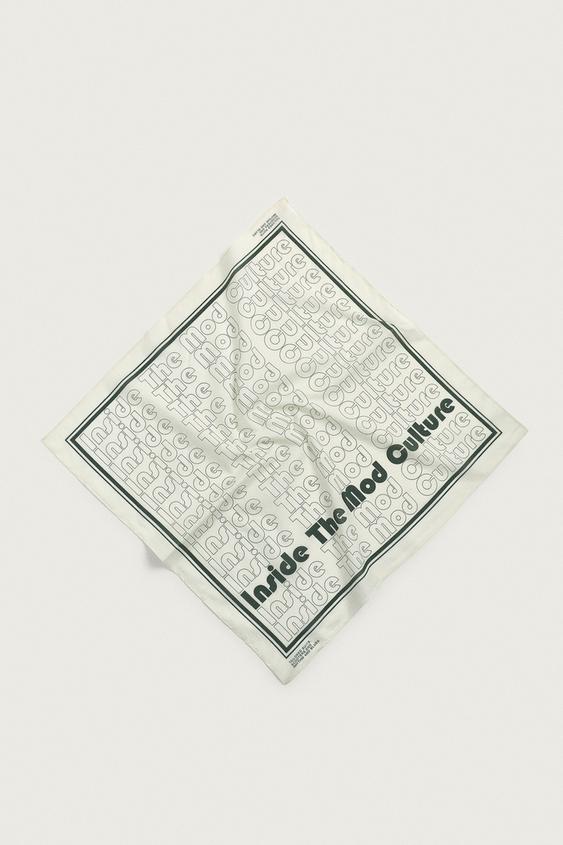 TEXT PRINT BANDANA - Beige by Zara - Image 0
