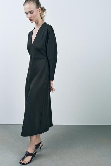 INTERLOCK MIDI DRESS - Charcoal by Zara - Image 1