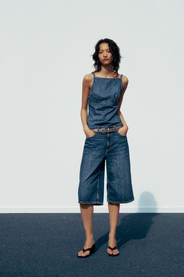 TOP DENIM - Azul de Zara - Imagen 0